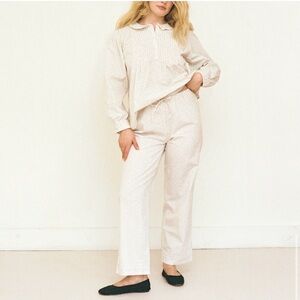 Salter house wendy pajamas in primrose organic cotton Peter Pan collar medium